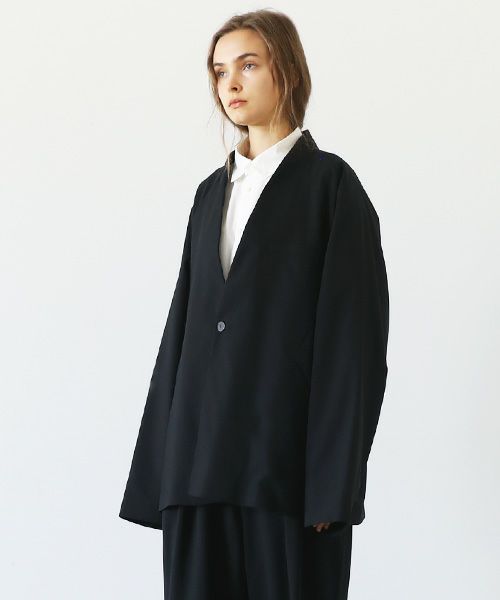 VU ヴウ no collar jacket vu-a23-j15[BLACK]