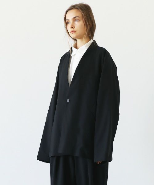 no collar jacket vu-a23-j15[BLACK]