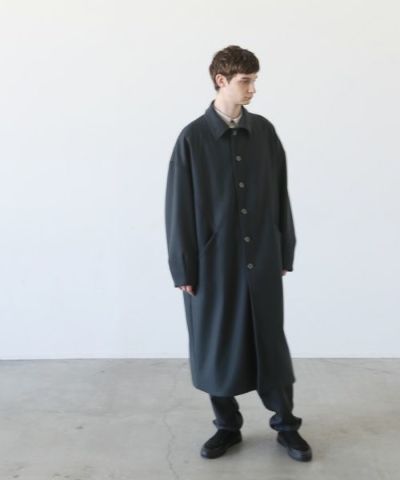 VU.ヴウ.long wide coat vu-a23-c20[MOSS DARK GRAY]