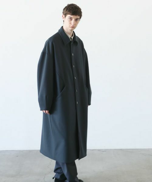 VU.ヴウ.long wide coat vu-a23-c20[MOSS DARK GRAY]
