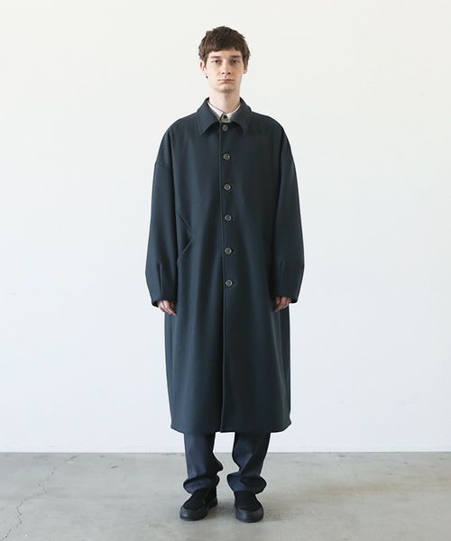 VU.ヴウ.long wide coat vu-a23-c20[MOSS DARK GRAY]