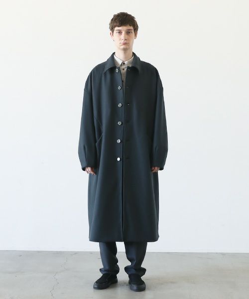 VU.ヴウ.long wide coat vu-a23-c20[MOSS DARK GRAY]