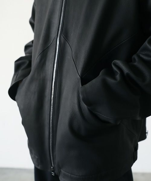 VU.ヴウ.deer leather stand collar bluson vu-a23-b25[BLACK]