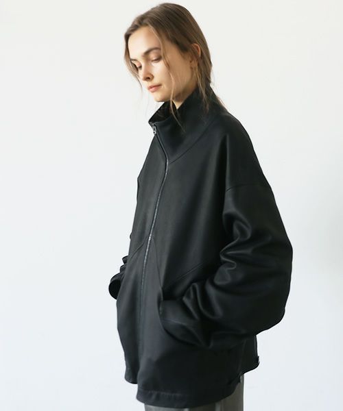 VU.ヴウ.deer leather stand collar bluson vu-a23-b25[BLACK]