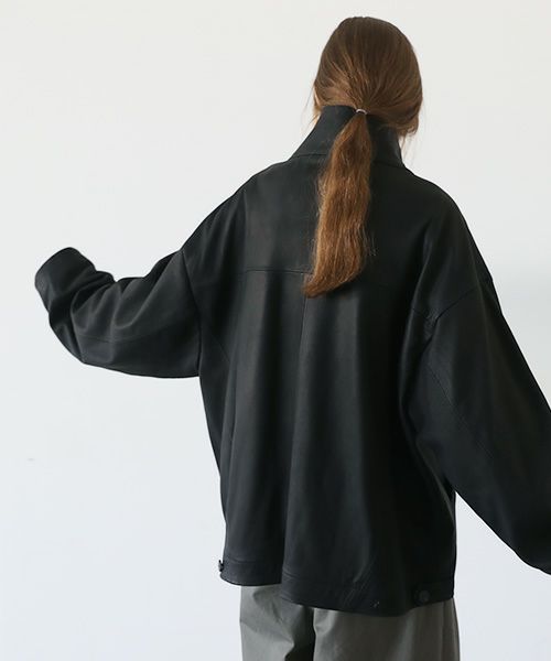 VU.ヴウ.deer leather stand collar bluson vu-a23-b25[BLACK]