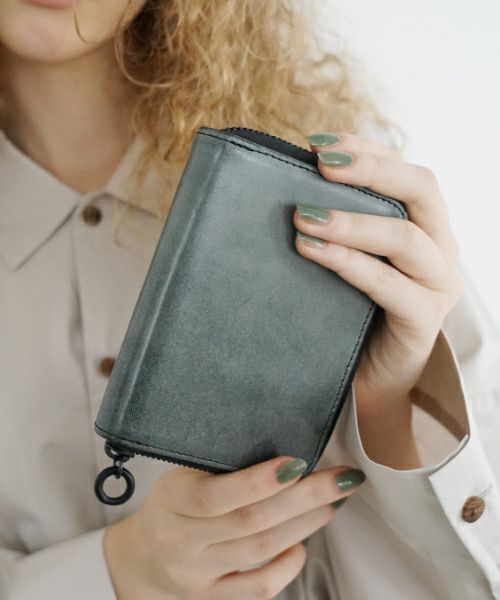 VU PRODUCT ヴウプロダクト WAX cow leather zip wallet [WAX BLACK] vu-product-B13 ワックスレザージップウォレット　栃木レザー財布