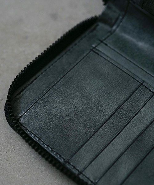 VU PRODUCT ヴウプロダクト WAX cow leather zip wallet [WAX BLACK] vu-product-B13 ワックスレザージップウォレット　栃木レザー財布