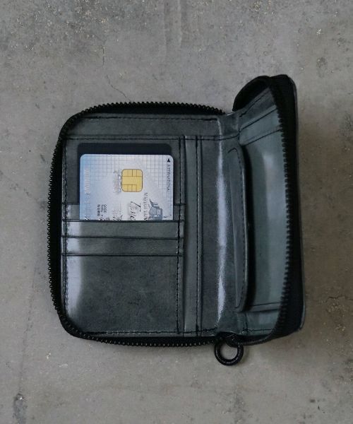 VU PRODUCT ヴウプロダクト WAX cow leather zip wallet [WAX BLACK] vu-product-B13 ワックスレザージップウォレット　栃木レザー財布