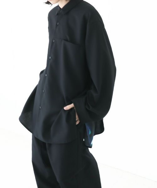 VUy.ヴウワイ.two slit shirt vuy-a23-s01[BLACK×PAINT]