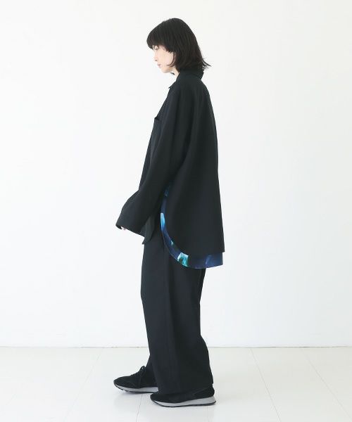 VUy.ヴウワイ.two slit shirt vuy-a23-s01[BLACK×PAINT]