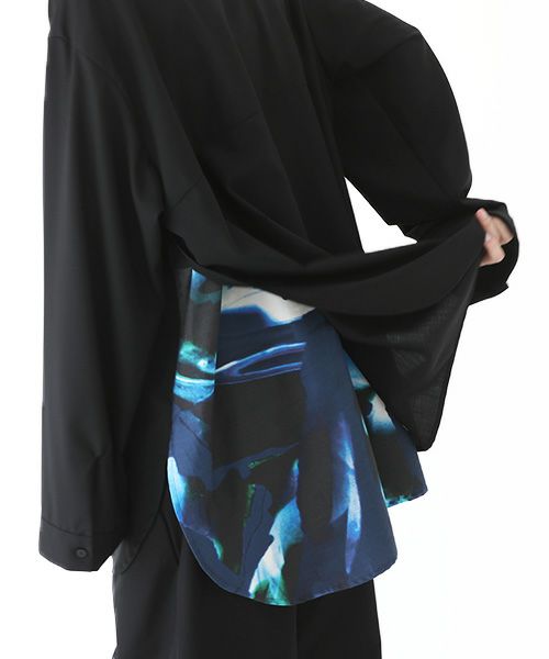 VUy.ヴウワイ.two slit shirt vuy-a23-s01[BLACK×PAINT]