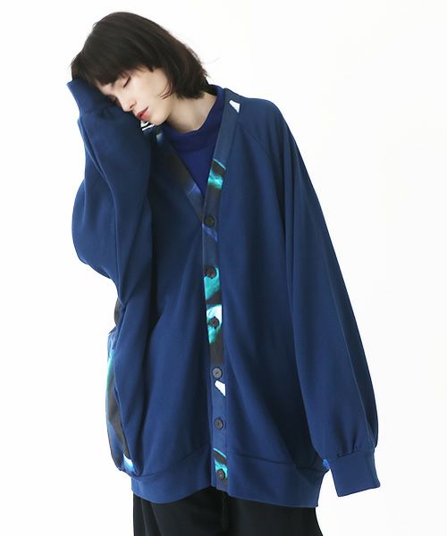 VUy.ヴウワイ.big cardigan vuy-a23-k03[BLUE×PAINT]