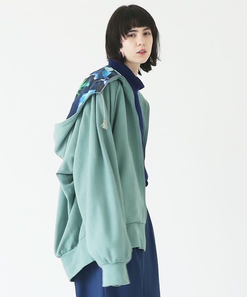 VUy.ヴウワイ.big hoody vuy-a23-k04[GREEN×PAINT]
