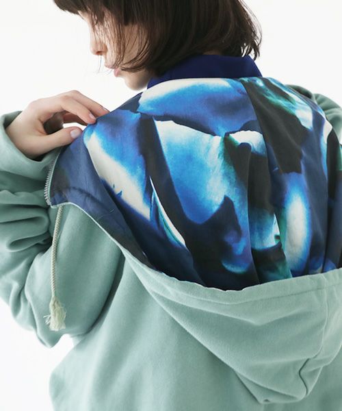 VUy.ヴウワイ.big hoody vuy-a23-k04[GREEN×PAINT]