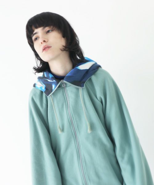 VUy.ヴウワイ.big hoody vuy-a23-k04[GREEN×PAINT]