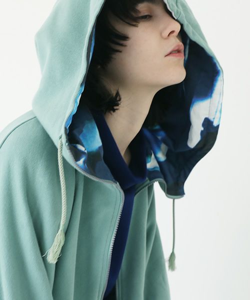 VUy.ヴウワイ.big hoody vuy-a23-k04[GREEN×PAINT]