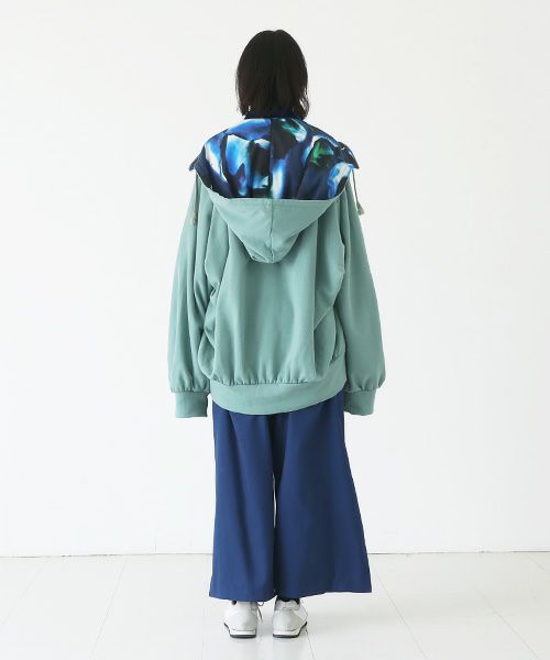 VUy.ヴウワイ.big hoody vuy-a23-k04[GREEN×PAINT]