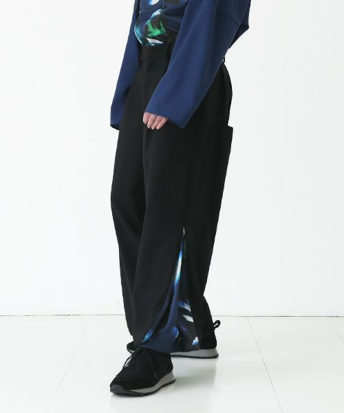 VUy.ヴウワイ.box slit pants vuy-a23-p02[BLACK×PAINT]