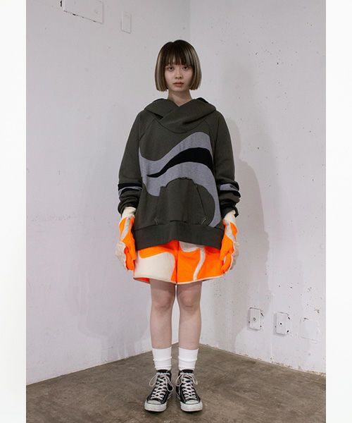 BALMUNG  バルムング.23AW01 フロウクロスフーディ[ダークカーキ]