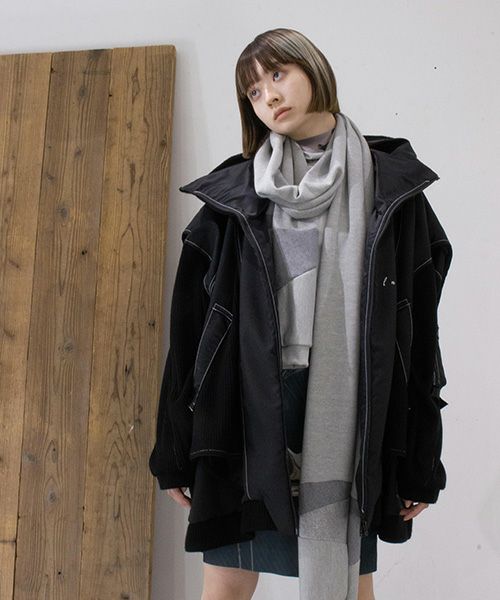 BALMUNG バルムング 23AW09 重ねハイネックビッグパーカー(debri