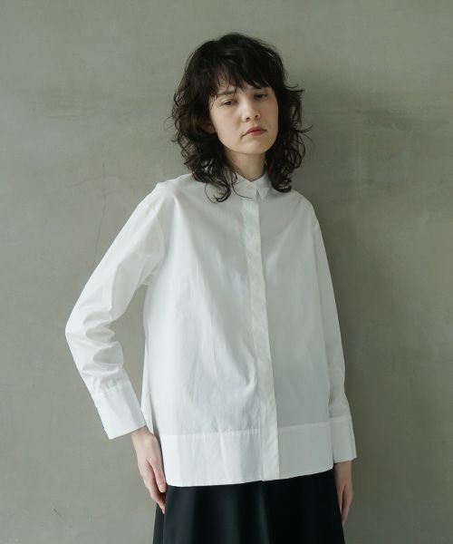 Mochi.モチ.finx cotton shirt [off white]