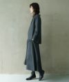 Mochi.モチ.fly front tuck blouse [dark moss grey]