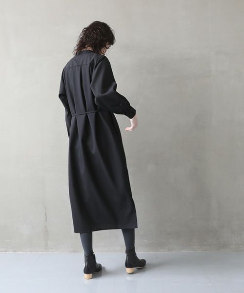 Mochi.モチ.tuck shirt dress [black]