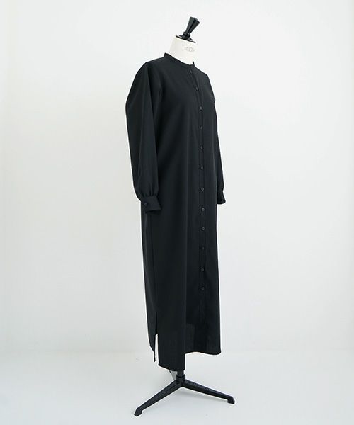 Mochi.モチ.tuck shirt dress [black]