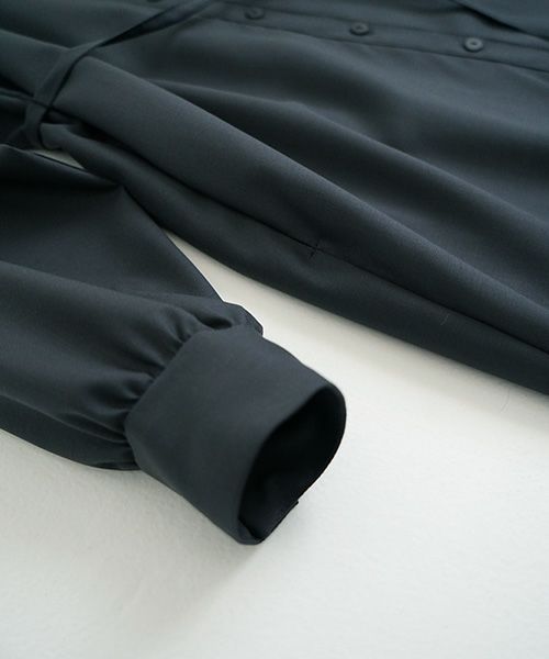 Mochi モチ Mochi公式 Mochi通販 Mochi服 Mochiツイッター Mochiインスタ tuck shirt dress [dark moss grey]