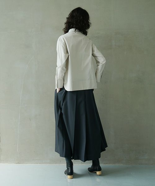 Mochi.モチ.harf tucked skirt [dark moss grey]