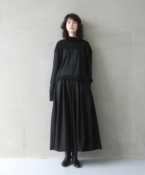 Mochi.モチ.flare wide pants [black]
