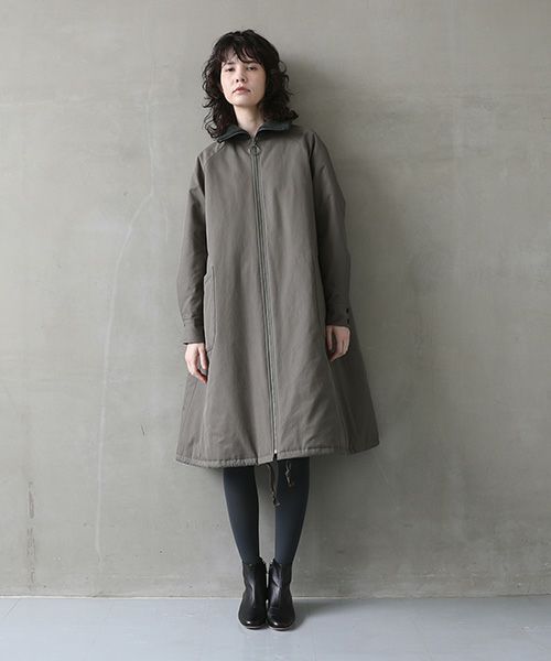 Mochi.モチ.finx gabardine coat [dark moss green]