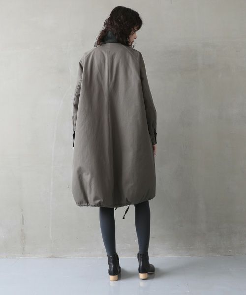 Mochi.モチ.finx gabardine coat [dark moss green]