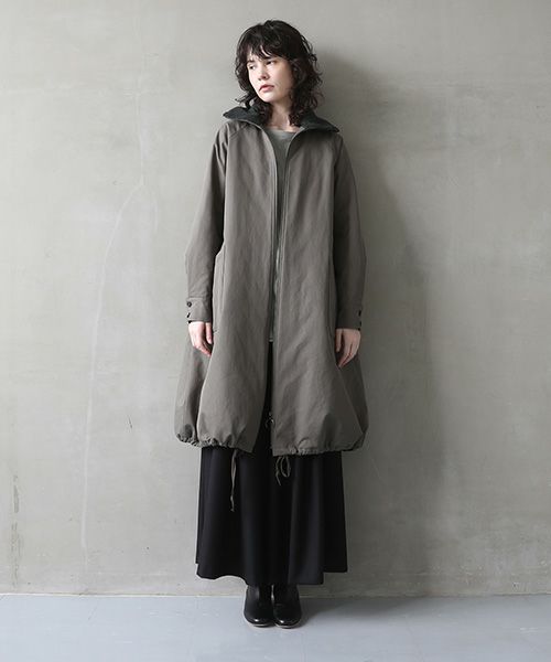 Mochi.モチ.finx gabardine coat [dark moss green]