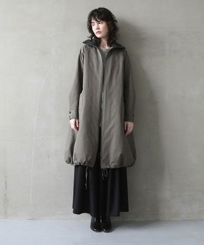 Mochi モチ finx gabardine coat [daek moss grey]