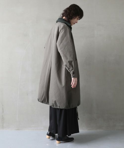 Mochi.モチ.finx gabardine coat [dark moss green]