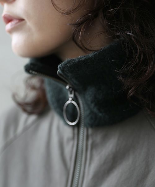 Mochi.モチ.finx gabardine coat [dark moss green]