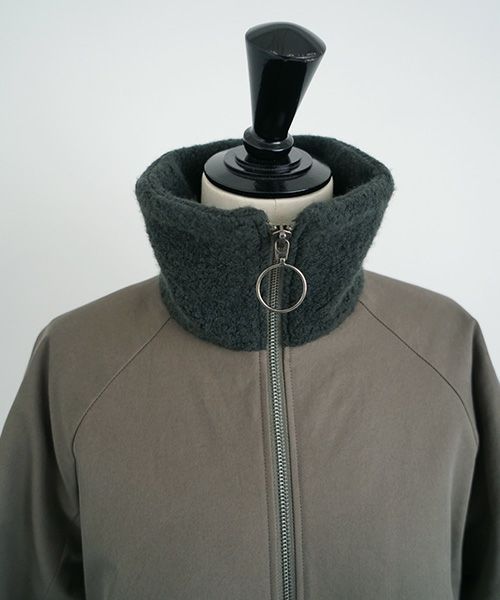 Mochi.モチ.finx gabardine coat [dark moss green]