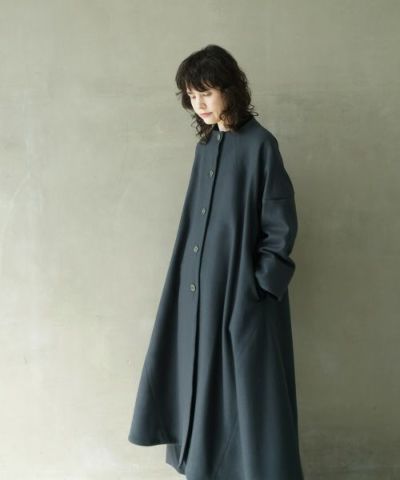 Mochi.モチ.a-line coat [dark moss grey]