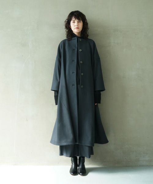 Mochi, モチ, a-line coat [dark moss grey/・1]