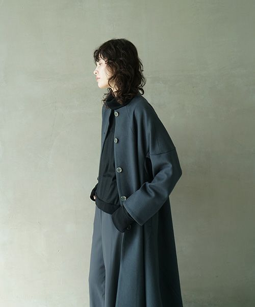 Mochi.モチ.a-line coat [dark moss grey]