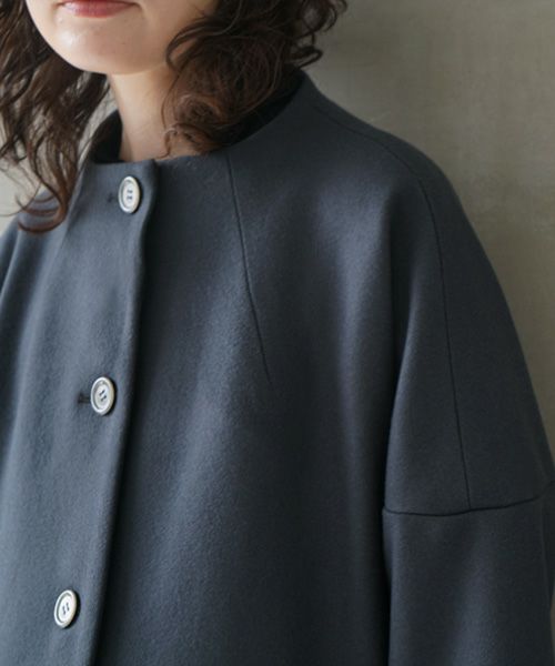 Mochi.モチ.a-line coat [dark moss grey]
