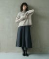 Mochi.モチ.turtleneck knit [grey beige]