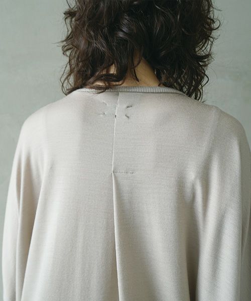 Mochi モチ dolman long knit cardigan [grey beige]