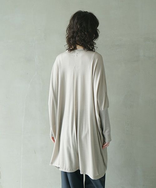 Mochi モチ dolman long knit cardigan [grey beige]