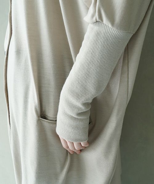 Mochi モチ dolman long knit cardigan [grey beige]