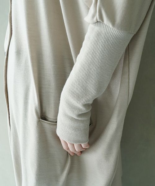 Mochi.モチ.dolman long knit cardigan [grey beige]