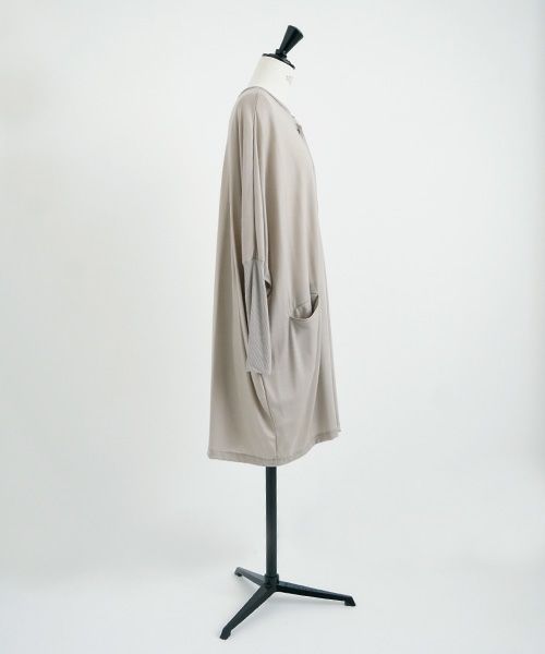 Mochi.モチ.dolman long knit cardigan [grey beige]