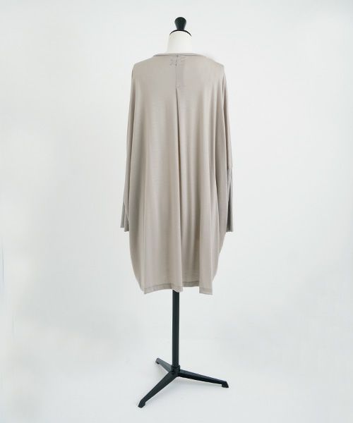 Mochi.モチ.dolman long knit cardigan [grey beige]
