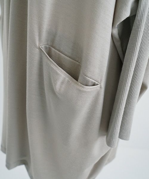 Mochi.モチ.dolman long knit cardigan [grey beige]